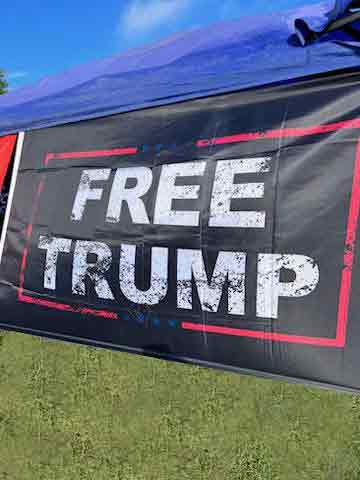 Our simply stated FREE TRUMP FLAG measures 3' x 5' and is made of durable nylon. One Size. We handle each order with care and ship out promptly.