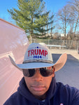 Sport our classic Cowboy Hat with "TRUMP 2024" design. Custom cut leather adornment surrounds the hat in true cowboy fashion. Order a Trump 2024 Cowboy Hat today for yourself or as a special gift for a loved one. #Trump2024