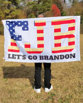 This FJB Let's Go Brandon Flag measures 3' x 5' and is made of durable nylon. Available in White. One Size.