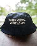 Make America Great Again MAGA Bucket Hat in Navy Blue, White embroidery - BuyTrumpStuff.today - Buy Trump Stuff