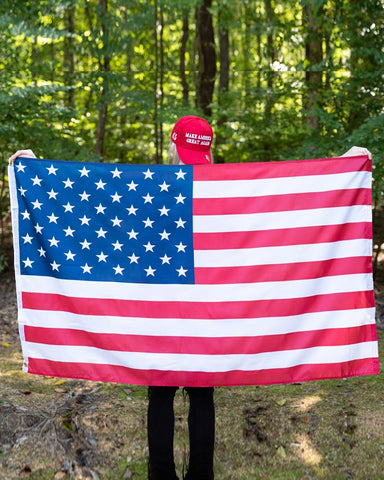 This classic double-sided American Flag measures 3' x 5' and is made of durable nylon.  We offer fast shipping and handle each order with care. 