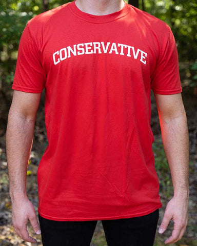 This "Conservative" short-sleeve, crew-neck t-shirt is 100% cotton. Available in Independence Red.  Size M-XXXXL.
