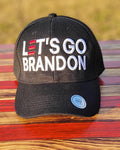 Show them how you really feel wearing this LET'S GO BRANDON embroidered in white and red on the front. Available in Black with adjustable strap. #LetsGoBrandon #LGB 