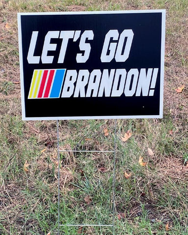 Show your enthusiasm for the "Let's Go Brandon!" movement with a Yard Sign. Your neighbors will love it. Includes metal stake. We offer fast shipping and handle each order with care. #LetsGoBrandon #YardSign