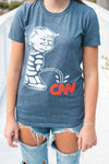 Short-Sleeve Piss on CNN T Shirt﻿﻿.  Available in Bright Blue and Heather Navy Blue. Size M-XXXXL
