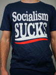 Socialism Sucks T Shirt available in Navy Blue.  Size M-XXXXL. 